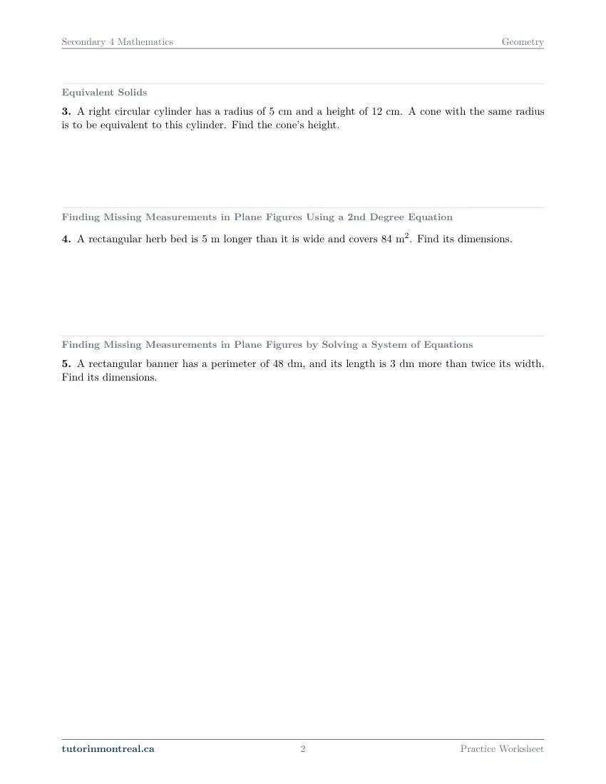 Page 2 of the Secondary 4 Math Geometry practice worksheet