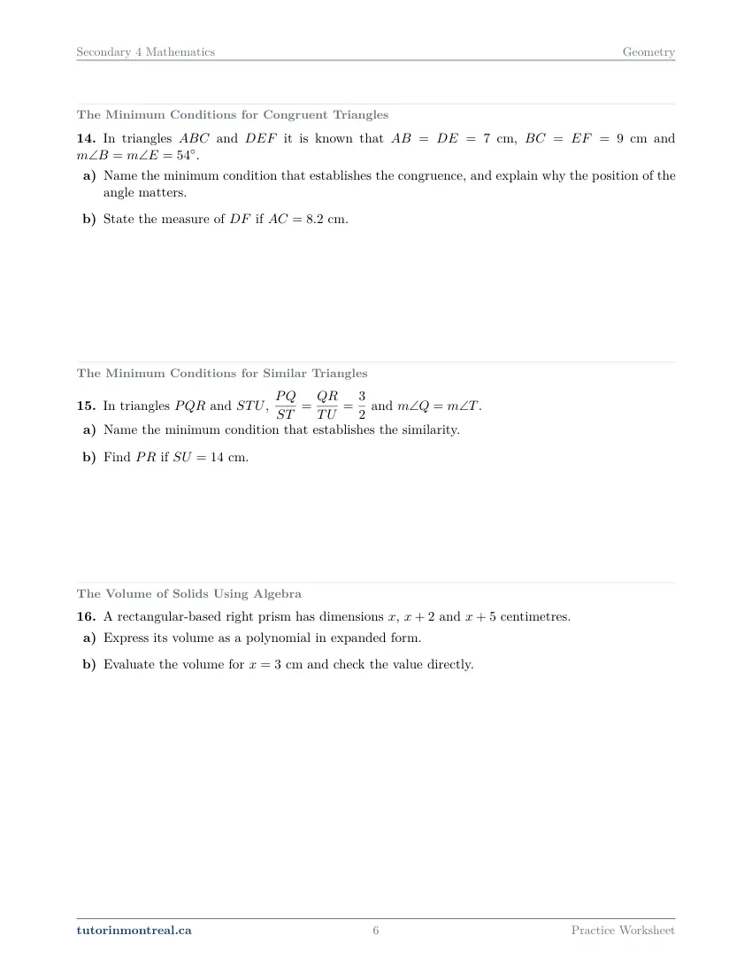 Page 6 of the Secondary 4 Math Geometry practice worksheet