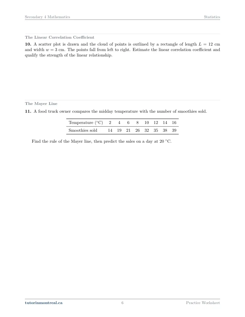 Page 6 of the Secondary 4 Math Statistics practice worksheet