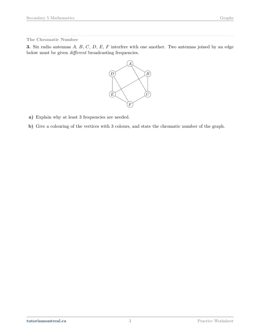 Page 3 of the Secondary 5 Math Graphs practice worksheet